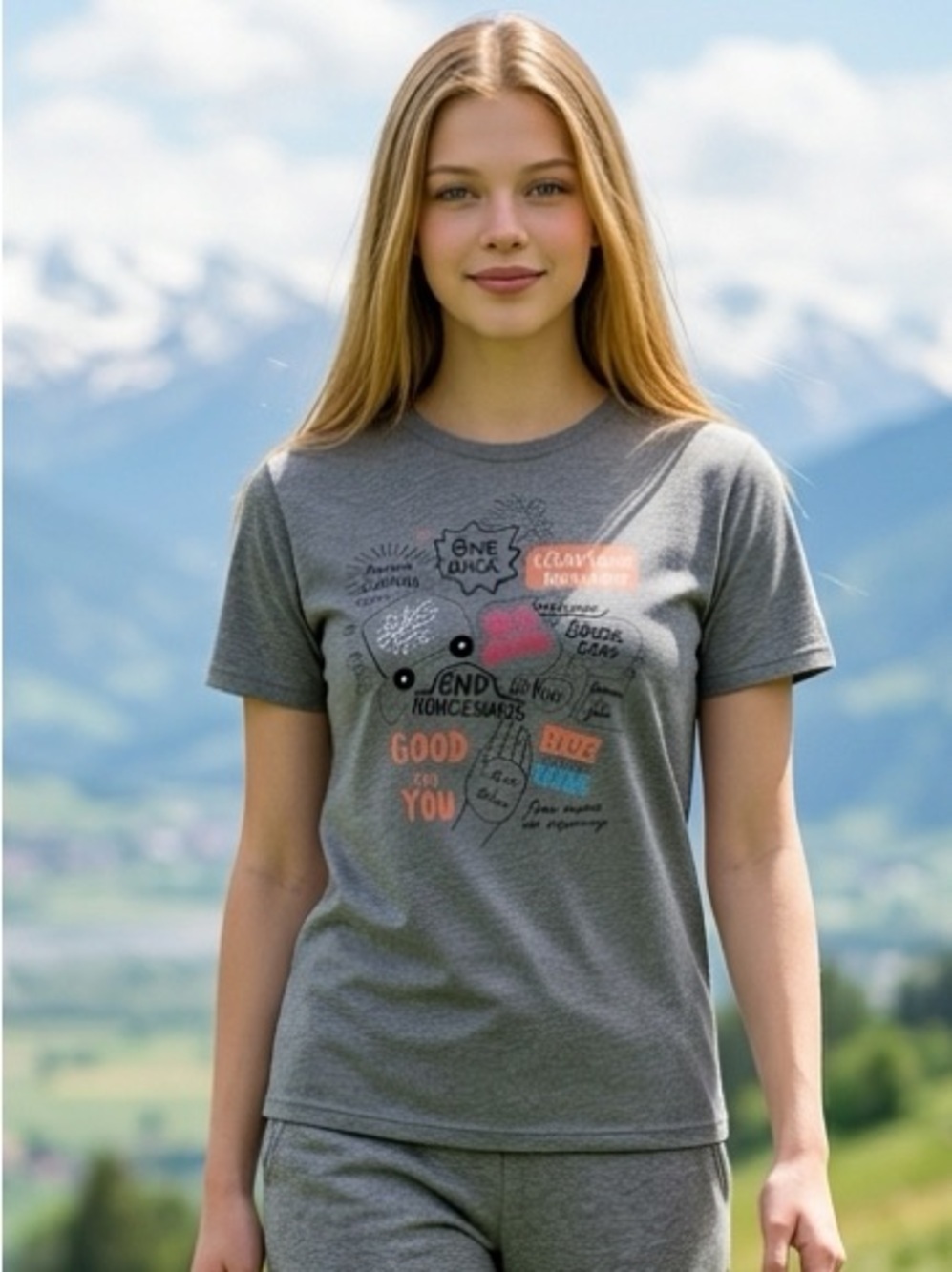 NWT Dolan Unisex Gray Graphic Tee Shirt “End Homelessness Give Back Positive - M